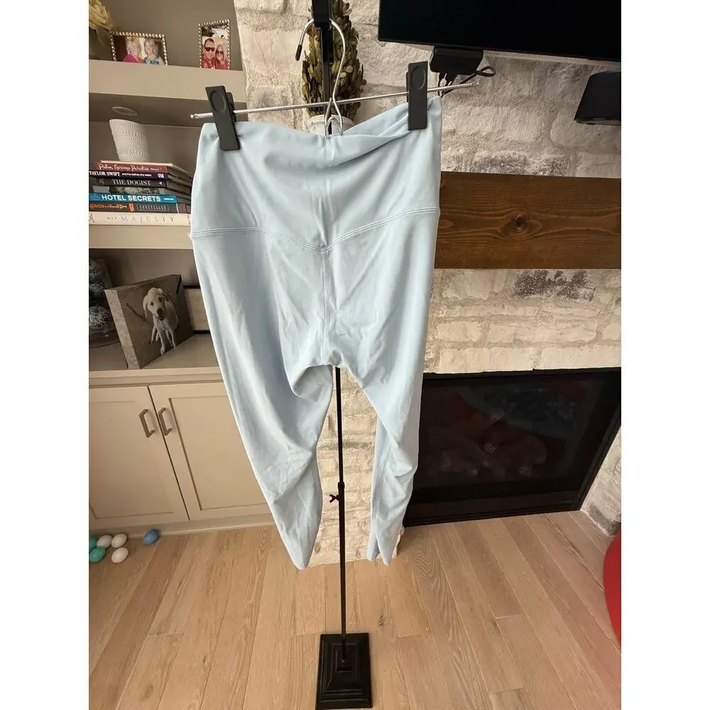 Nike Zenvy Women's Light Armoury Blue Black High-Waisted 7/8 Leggings Size M